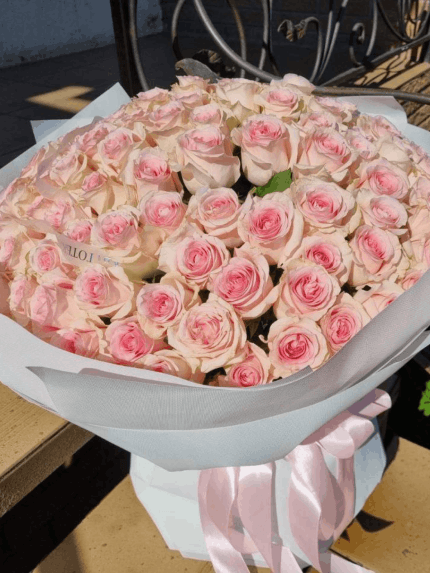 101 ніжно-рожева кенійська троянда — Квітотека Червоноград